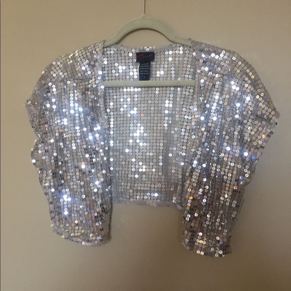 Silver sequin shrug